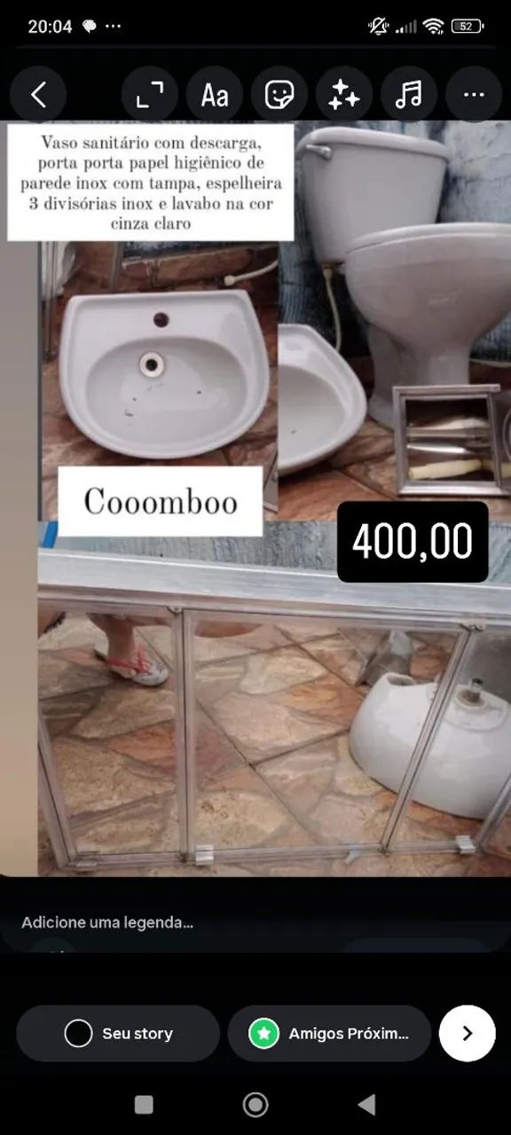 Vaso sanitário com descarga e lavabo cinza claro - Foto 5