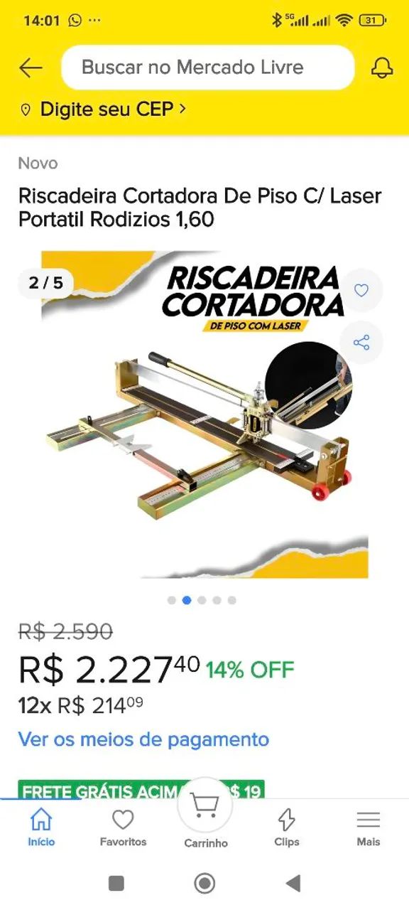 Riscadeira 1,80mt