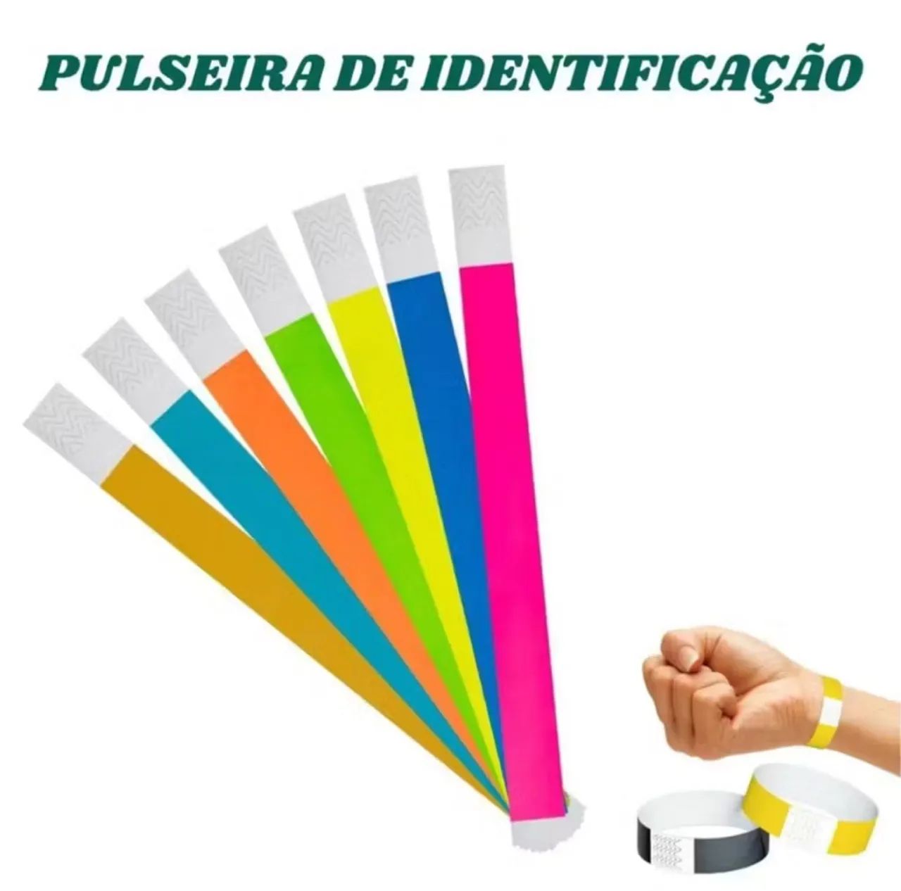 Pulseiras de Identificação para Eventos e Festas 100Unid Laranja - Foto 2