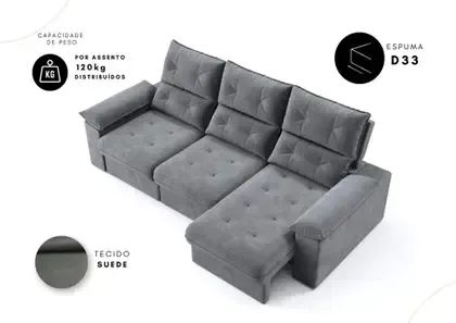Sofá Retrátil e Reclinável 4 Lugares - Foto 4
