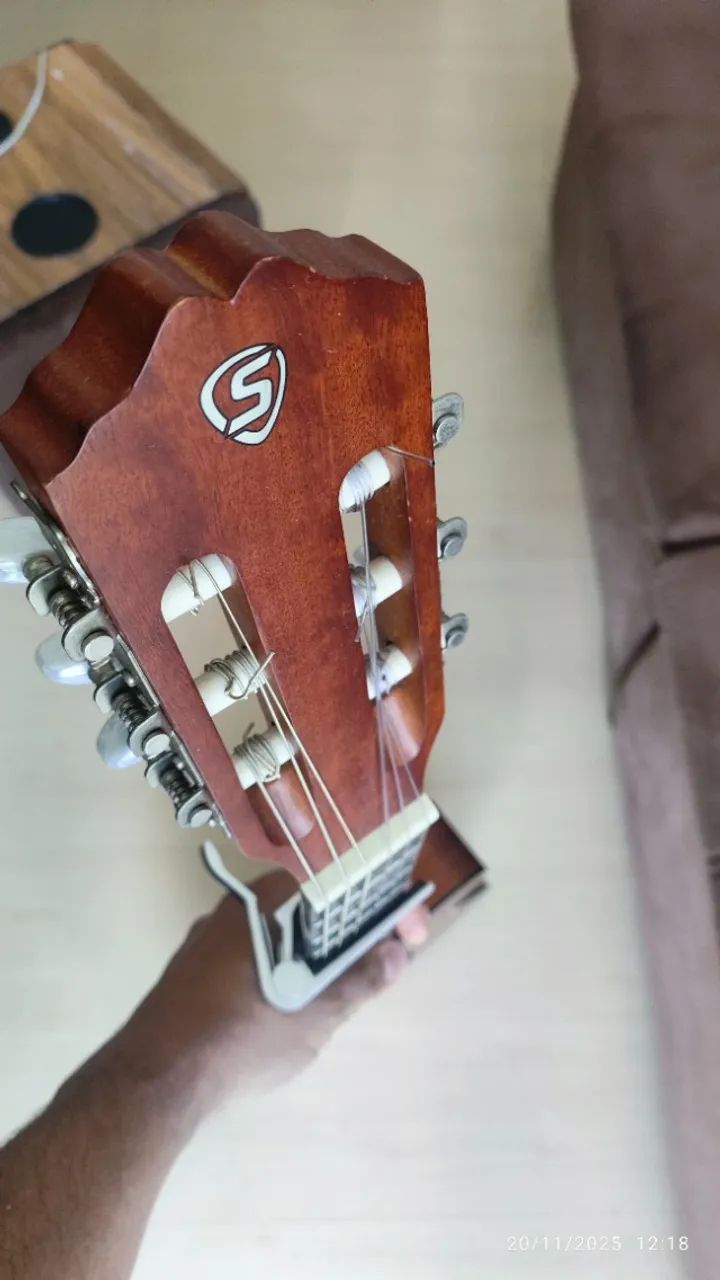 Violão Com Case rigido - Eletroacústica Strinberg Black Sl200c Para Destros Mahogany Satin - Foto 5