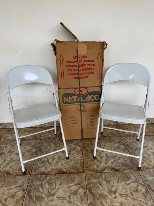 Cadeiras Dobráveis Brancas - Metal