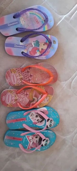 Chinelos infantis - Diversas cores e tamanhos