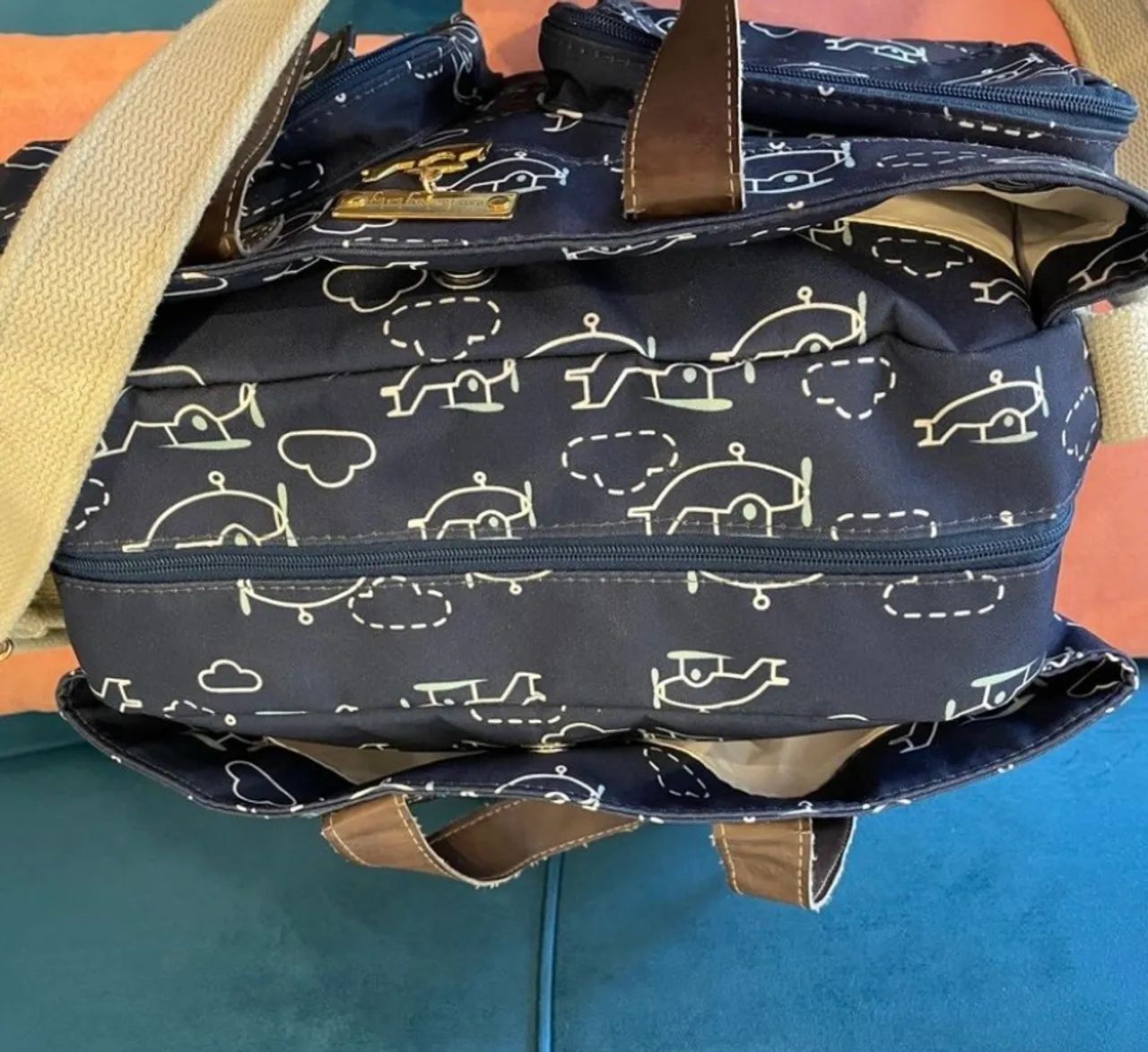 Bolsa Maternidade Azul com Aviões - Foto 2