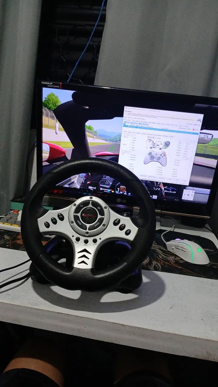 VOLANTE COM PEDAL PARA PC E PS2