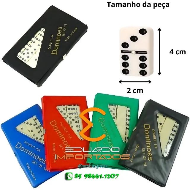 Jogo de Domino De Osso com Estojo 28 Peças - Foto 2