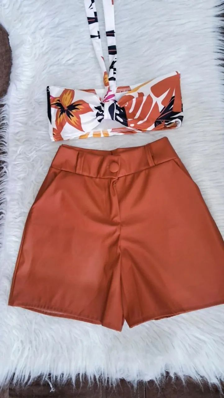 Conjunto shorts e top  courino Mikaela M  - Foto 3