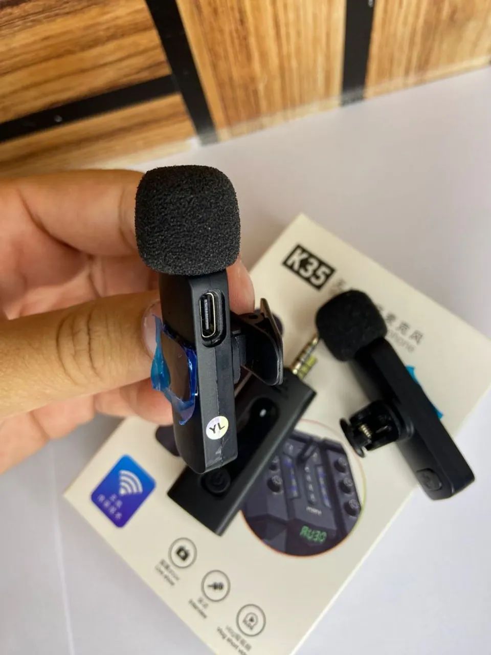 Microfone lapela s/ fio k35 3.5mm plug and play 5v 60mah - Foto 4