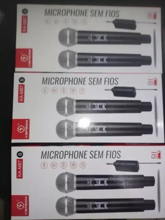 kit 5 unidades - 2 Microfones P10 Wireless Kapbom - Foto 2