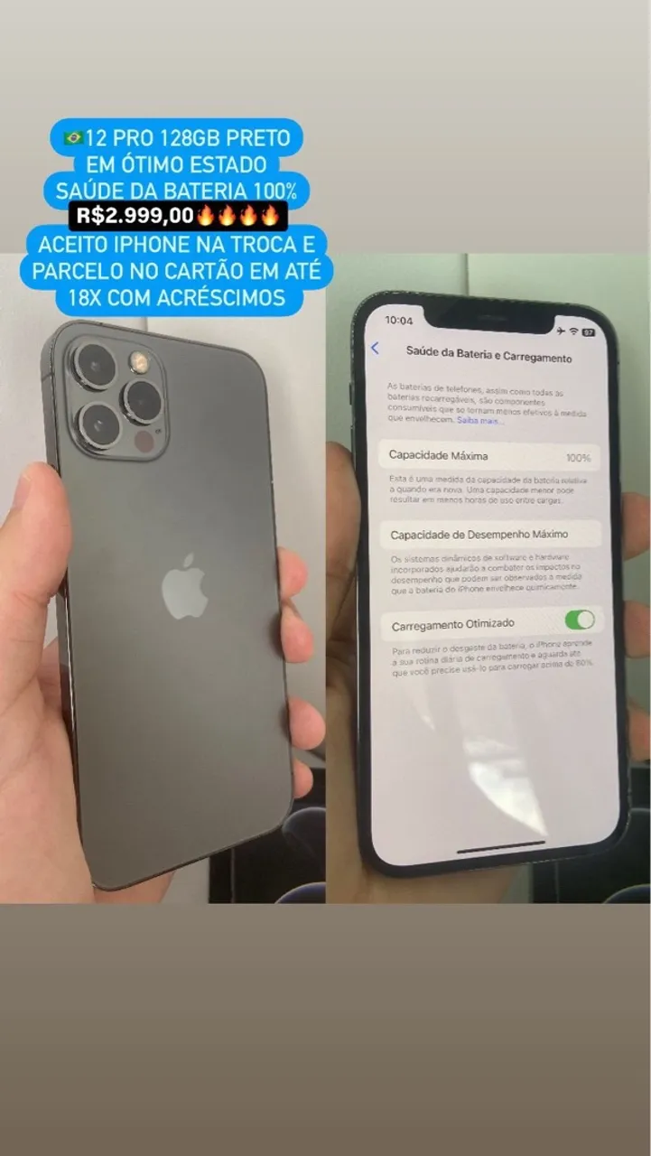 iPhone 12 Pro 128GB Preto Usado