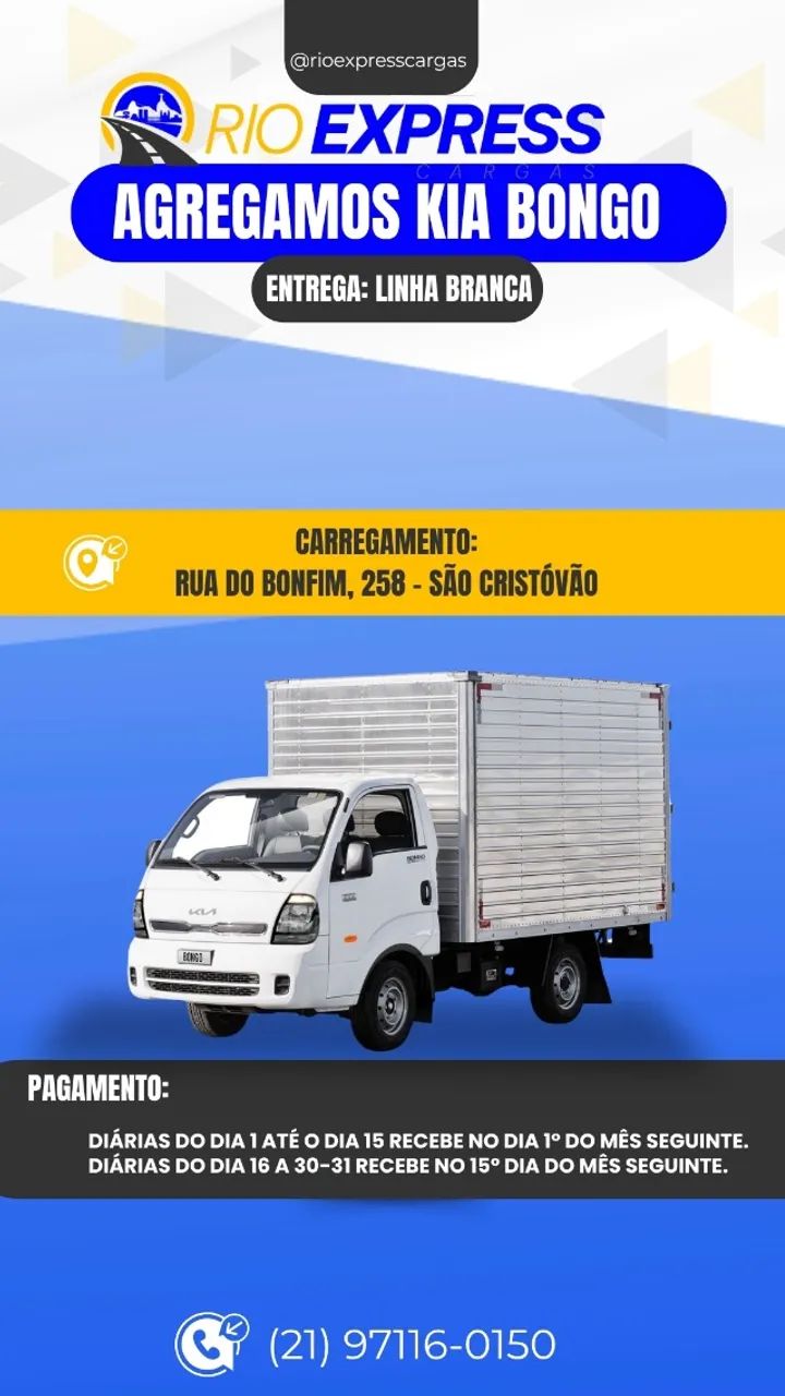 EMPRESA RIO EXPRESS CARGAS AGREGA  CAMINHÃO / BONGO / VAN FURGÃO /FIORINO  - Foto 3