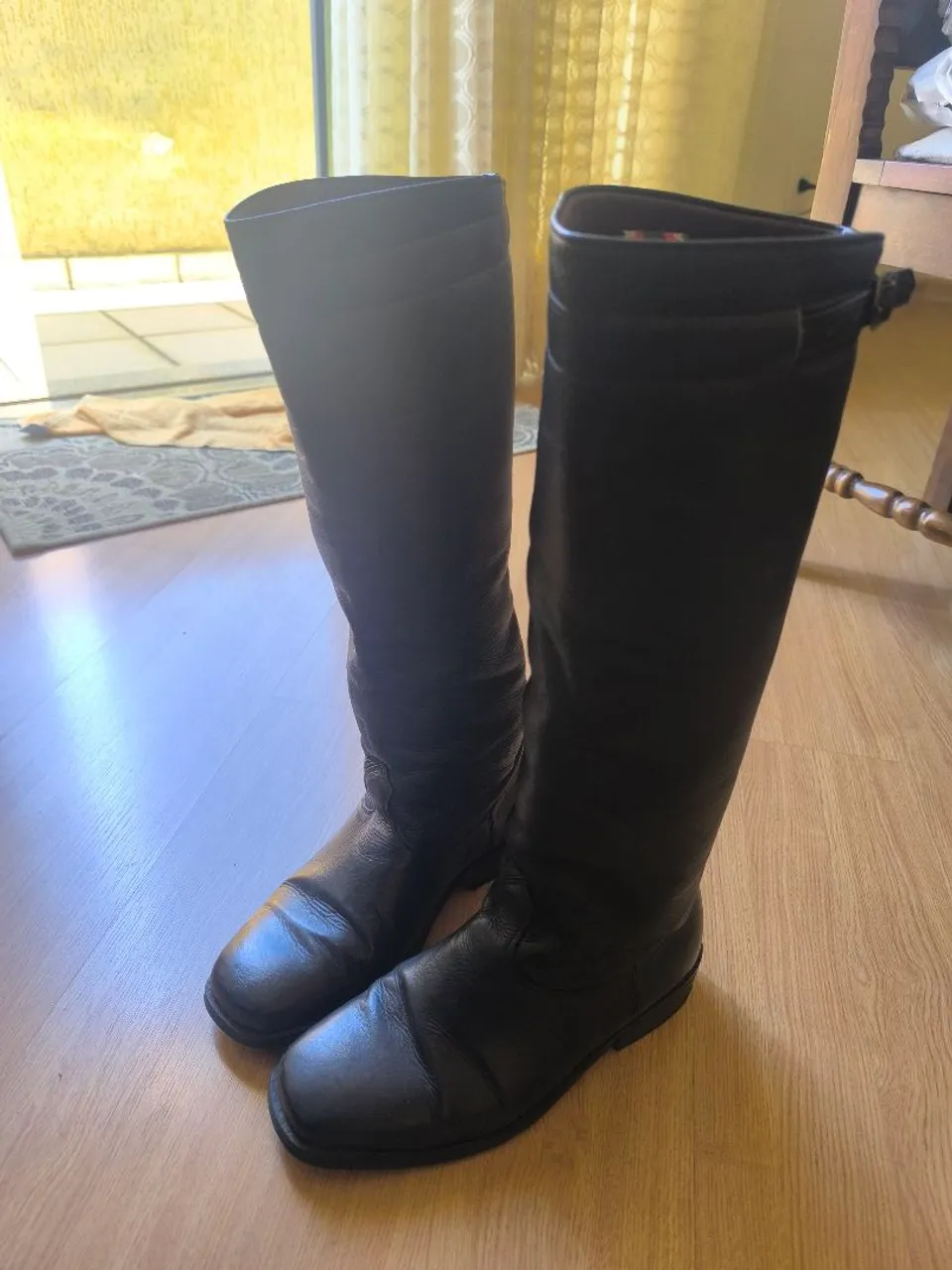 Botas de Couro legítimo Montaria Preta 38