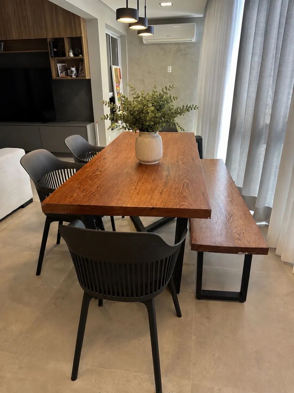 Mesa jantar madeira rústica 