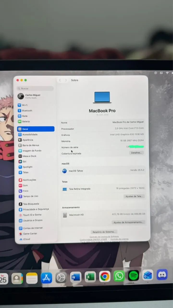 TROCA/VENDO MacBook Pro 2019 | 16 Polegadas | Intel Core i7 | 16GB RAM | SSD 512GB - Foto 4