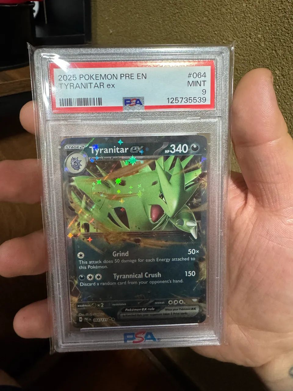 carta graduada pokemon tyranitar ex psa 9