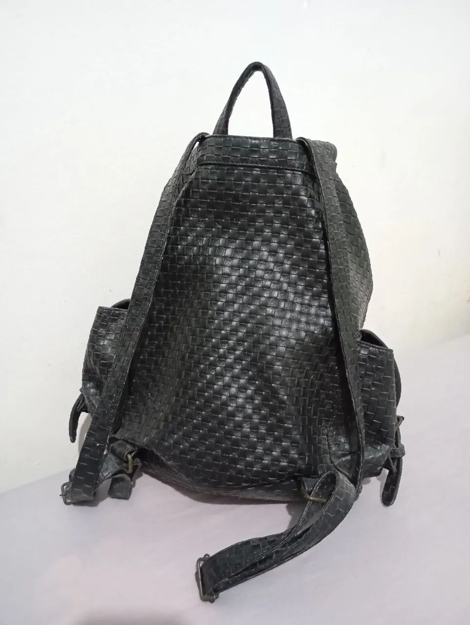 Mochila de couro preta - Foto 2