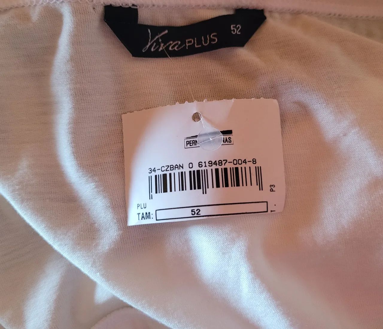 Blusa Branca Viva Plus Size - Tam 52 - Foto 4