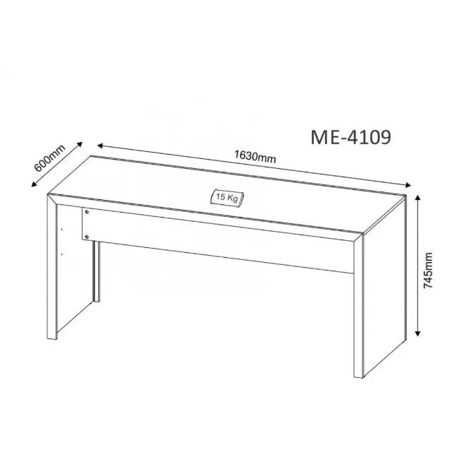 MESA PARA ESCRITÓRIO 1,60 X 0,60 X 0,75 - PRETA - Foto 4
