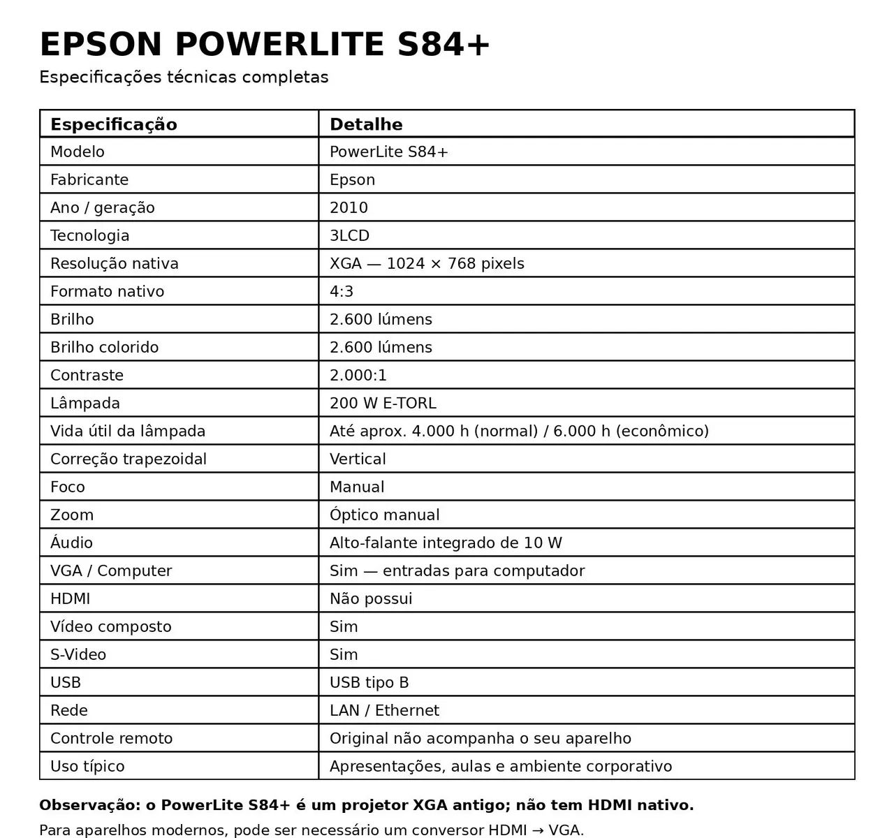 Projetor Epson PowerLite84+ - Foto 5
