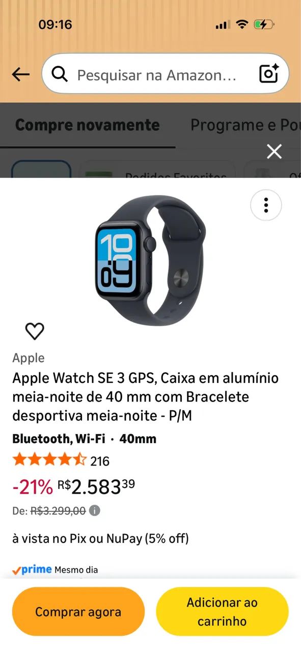 Apple Watch SE 3 com capa
