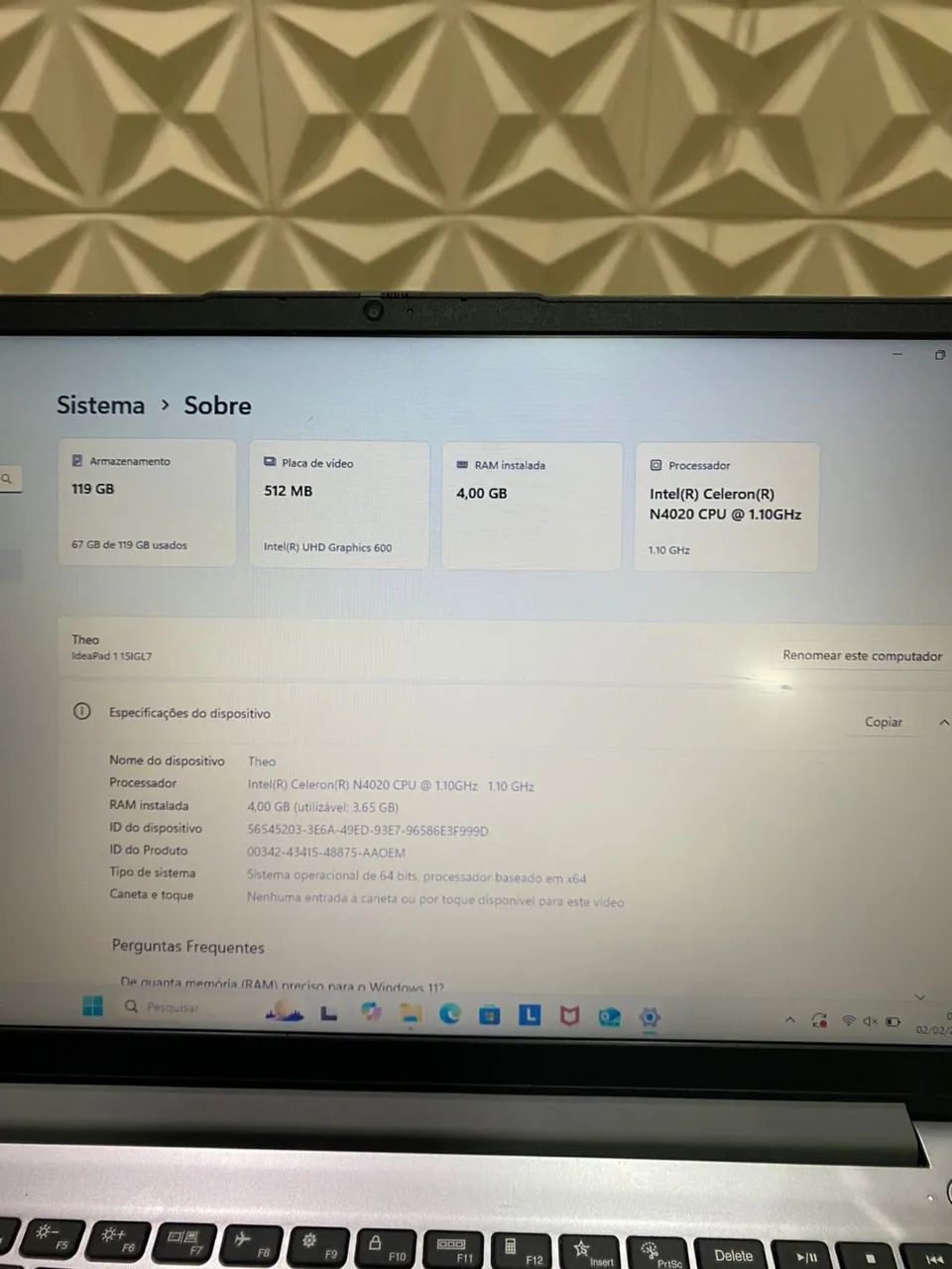 Notebook Zero Lenovo