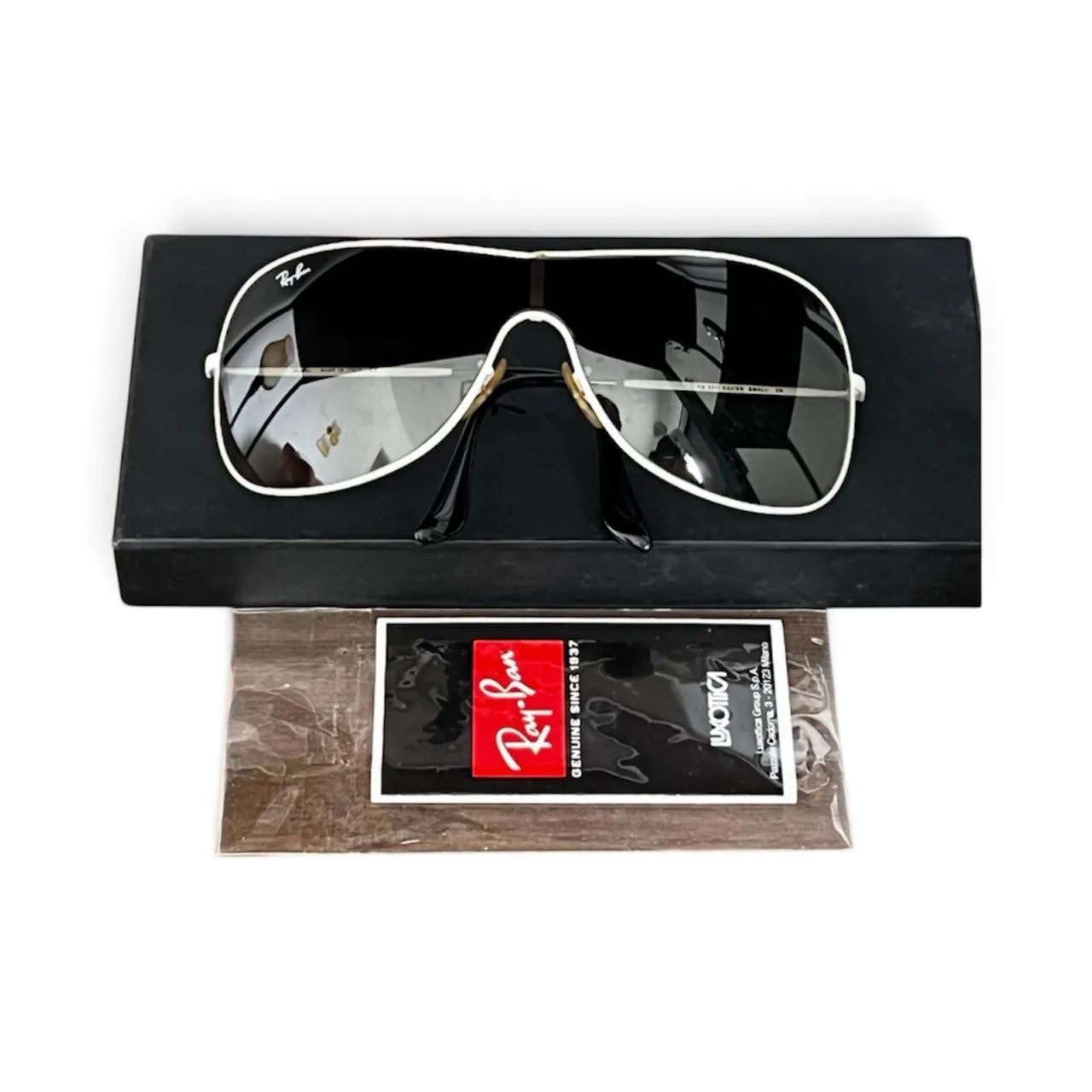 Óculos Ray-Ban Original RB3211 Shield Máscara Branco