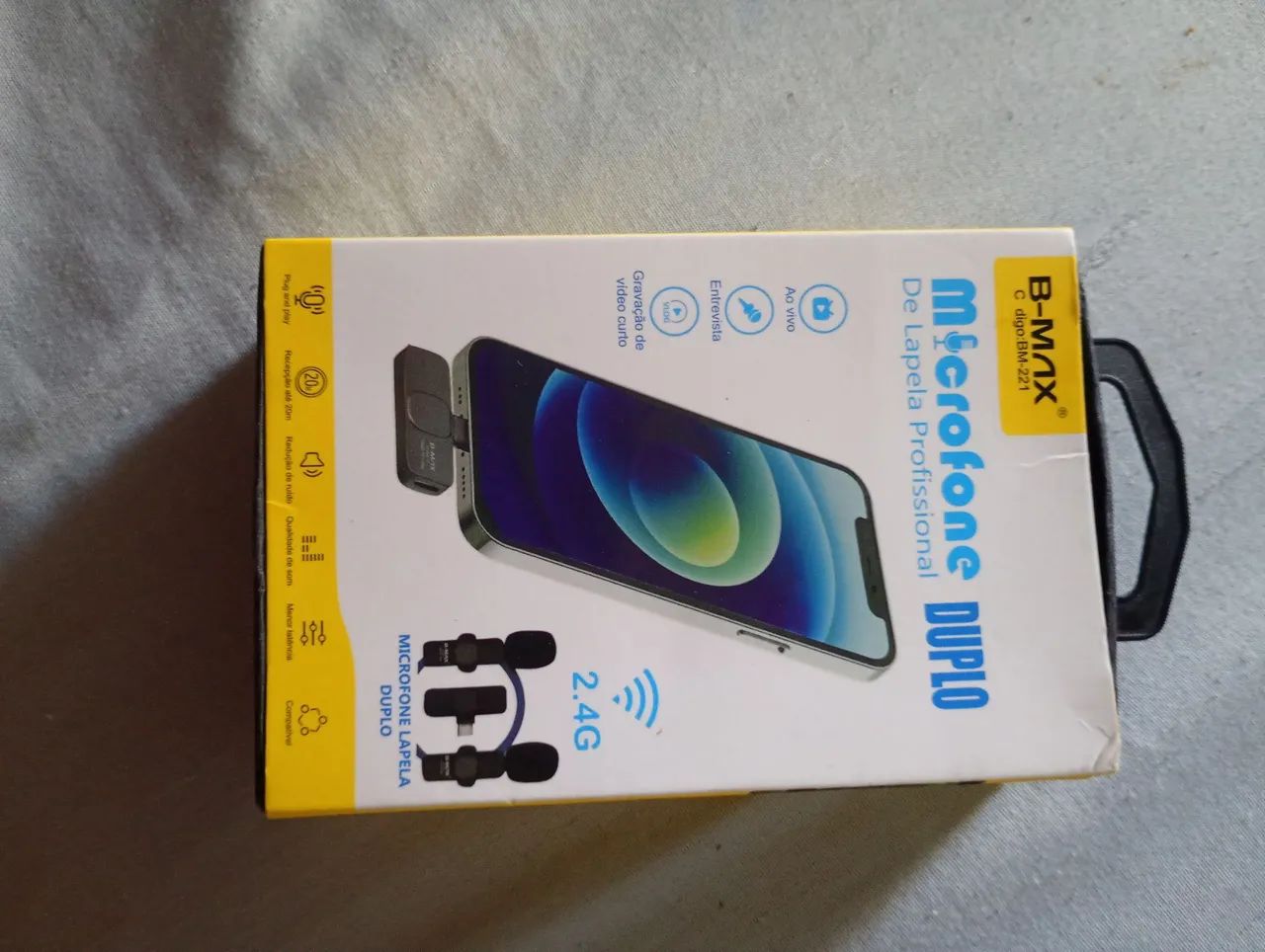Microfone Lapela Wireless B-max Bm-220 USB-C Preto - Foto 3