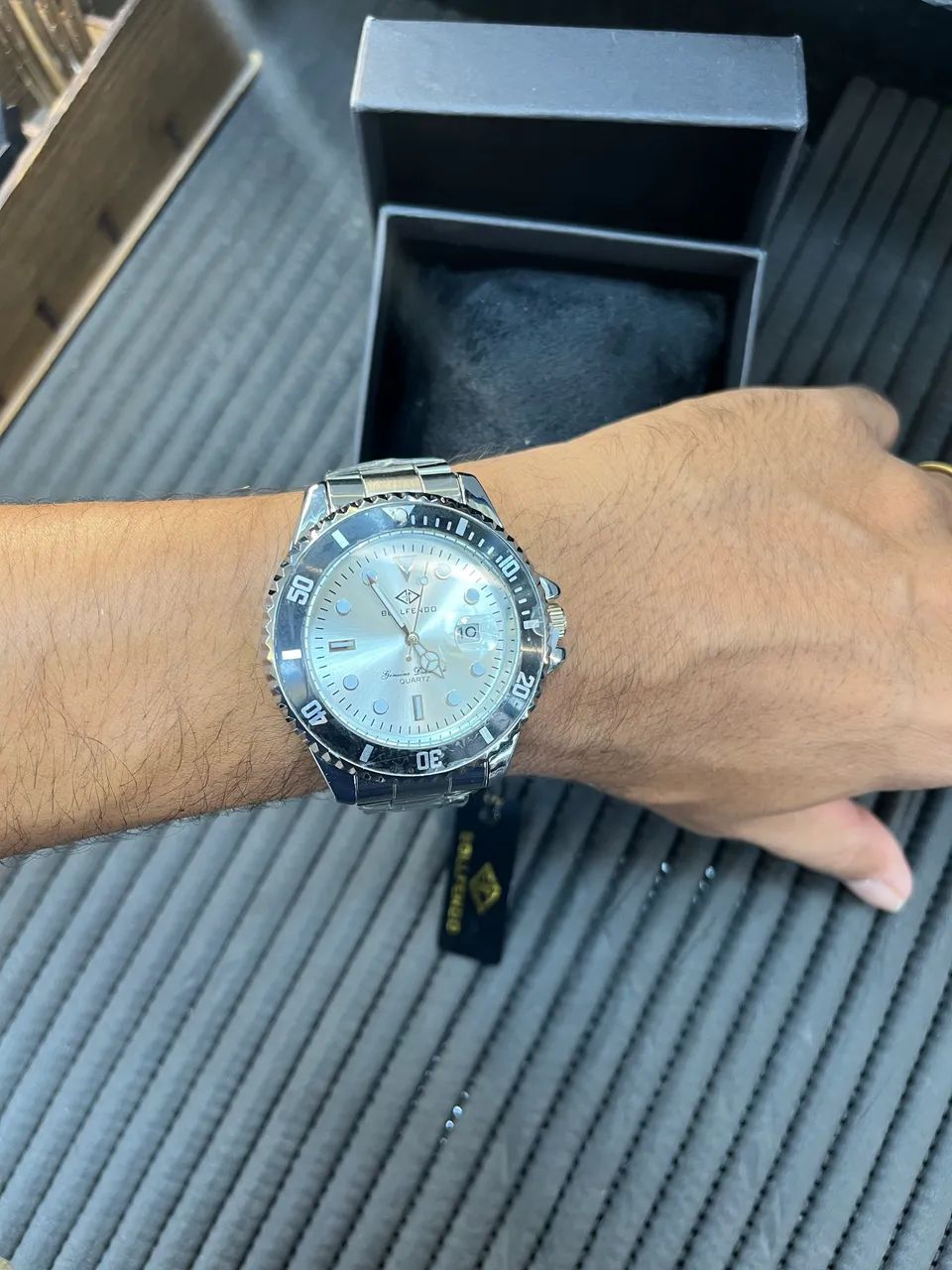 Relógio Masculino Aço Inoxidável Prata Quartz  - Foto 2