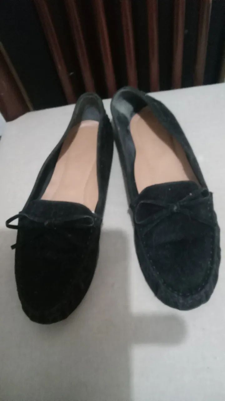 Mocassim couro preto 38