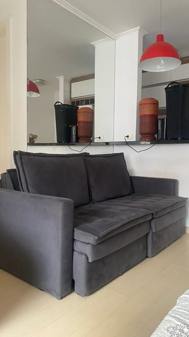 Sofá Cama Baú Aconchegante Cinza  - Foto 2