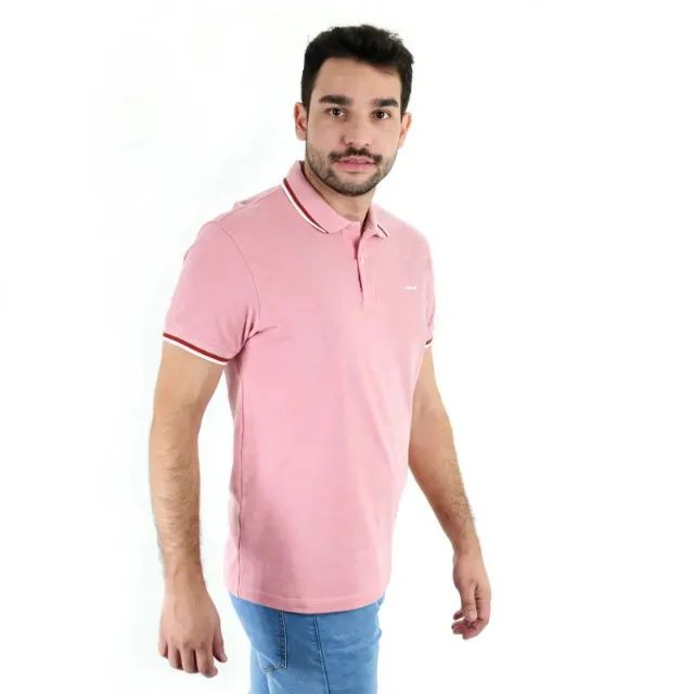 Camisa Polo Colcci Rosa Rubor (tamanho M, nova e original) - Foto 3