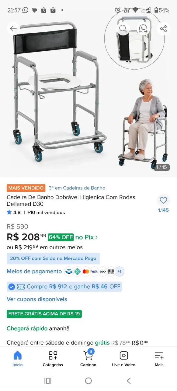 Cadeira de banho  - Foto 2