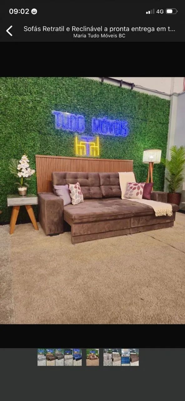 SOFA RETRATIL E RECLINAVEL COM MOLAS NO ASSENTO 2.50M 