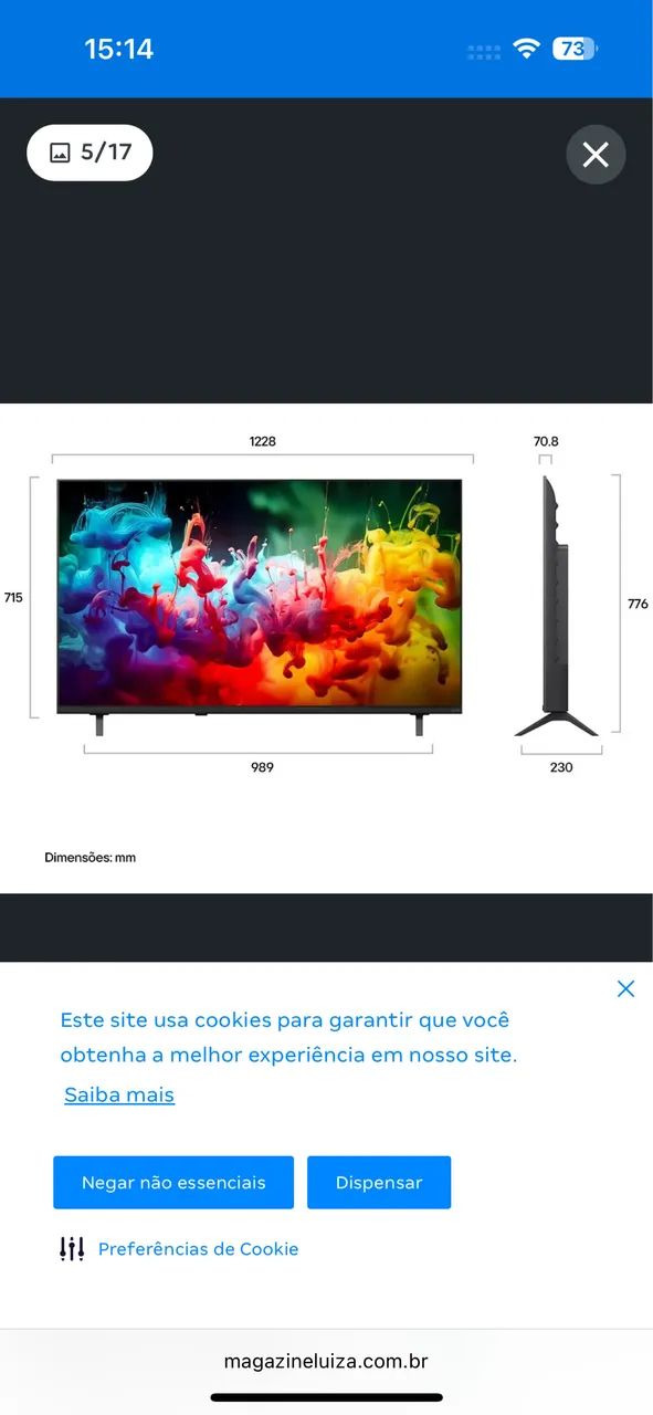Televisão 55 polegadas 