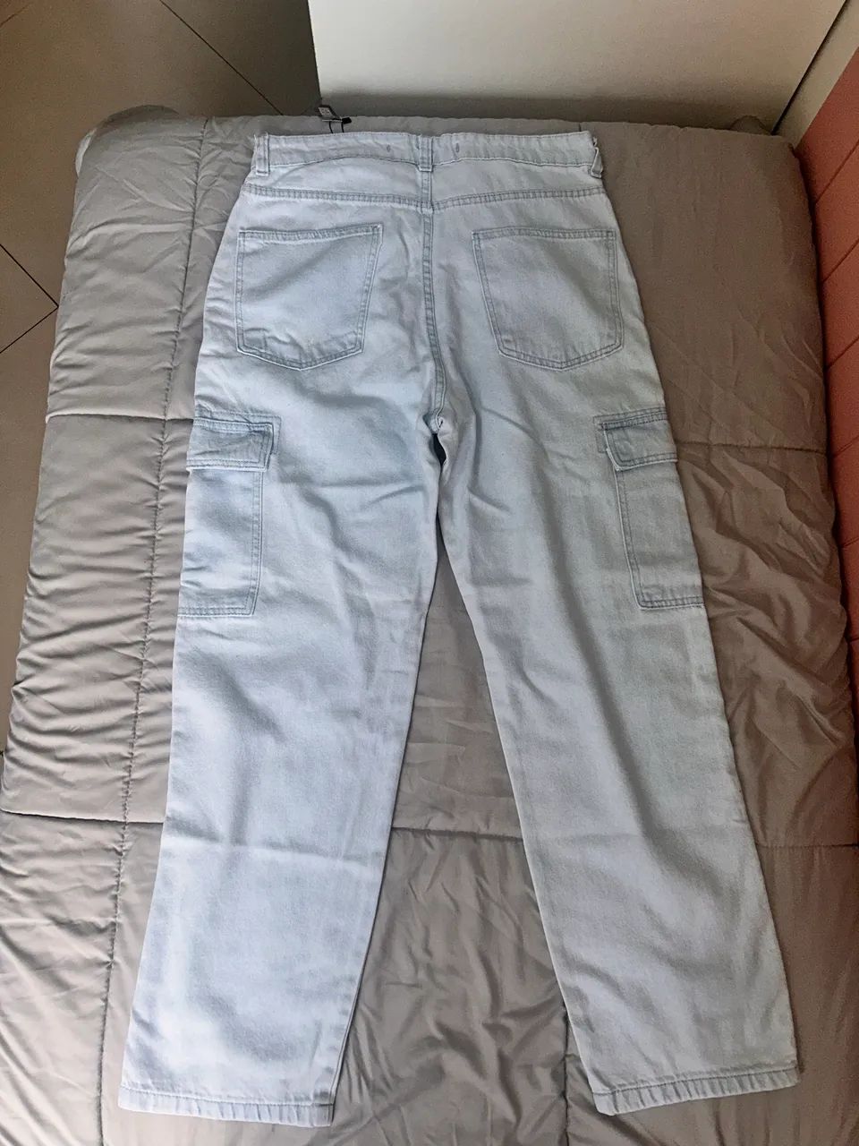 Calça jeans cargo useabink jeans claro - Foto 3