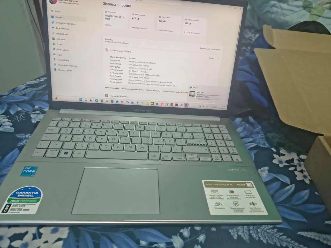 Notebook novo Asus