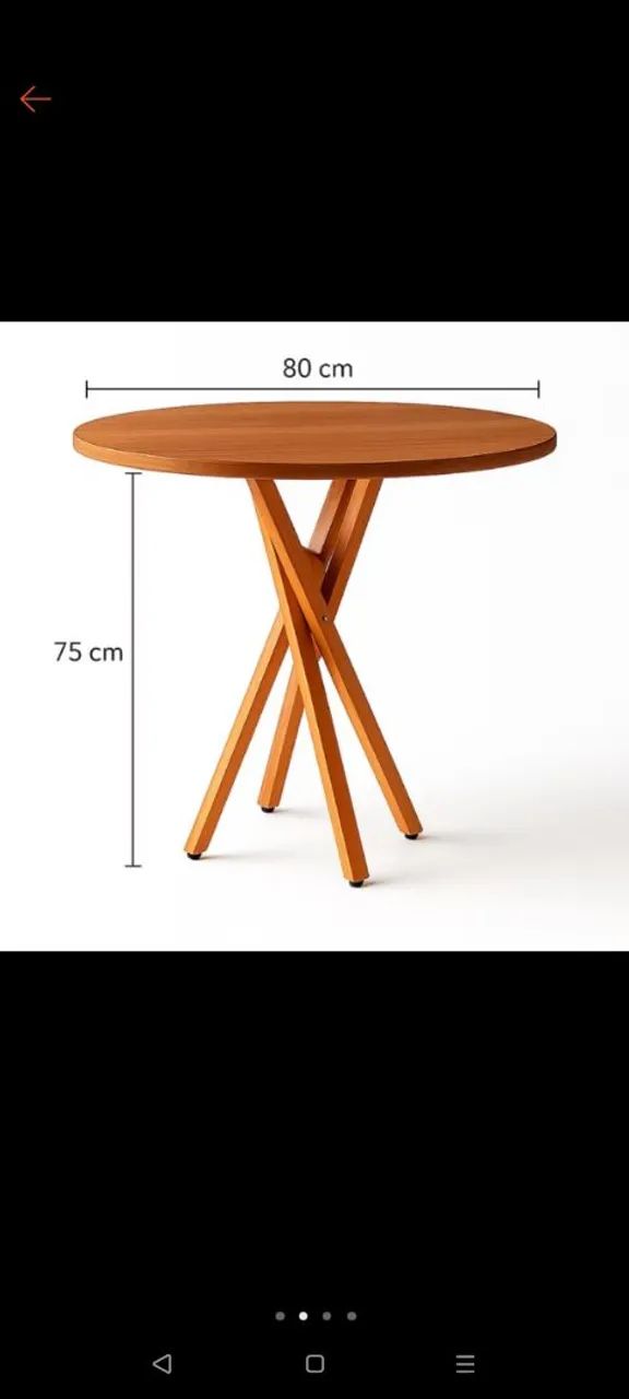 Mesa de jantar redonda 80cm - Foto 2