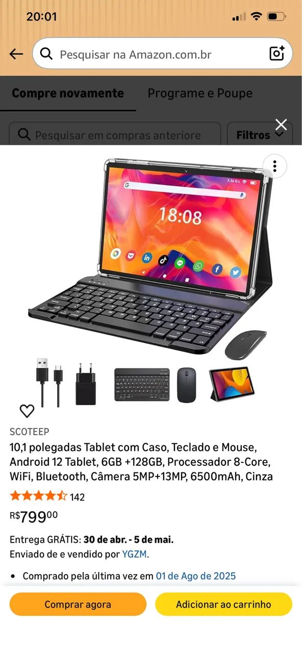 Tablet 10.1 com teclado + mouse | Ótimo custo-benefício - Foto 4