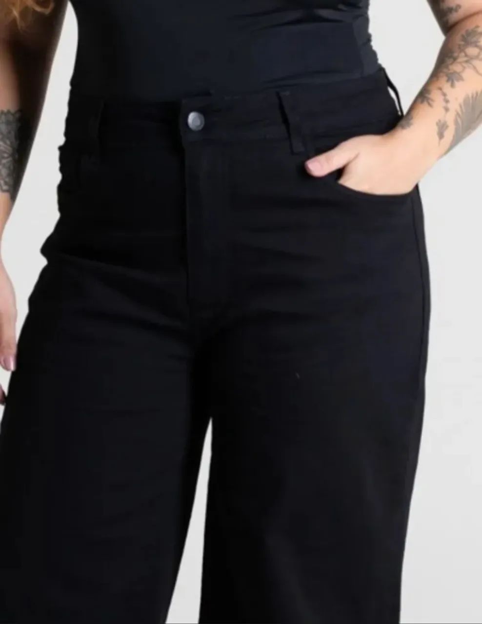 Calça plus size wide lego Sawary - Foto 4