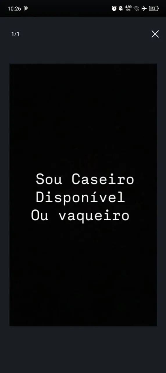 Caseiro/vaqueiro disponível 