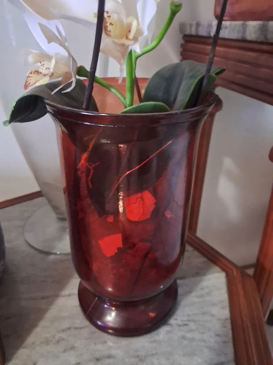 Belo vaso em vidrao antigo 