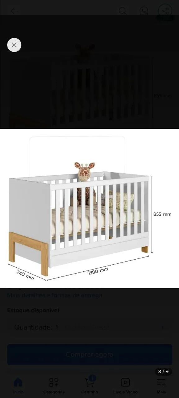 Berço infantil marca Qmovi - Foto 3