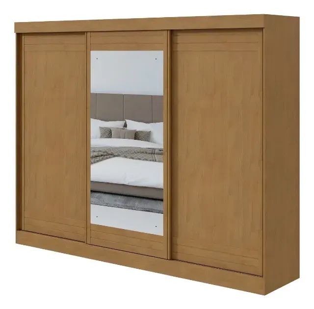 Guarda Roupa Casal Nice Com Espelho 2,30 Entrega Rápida