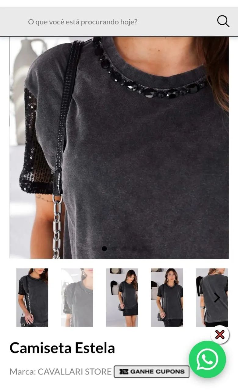 Camiseta Estonada com paete/pedras GG