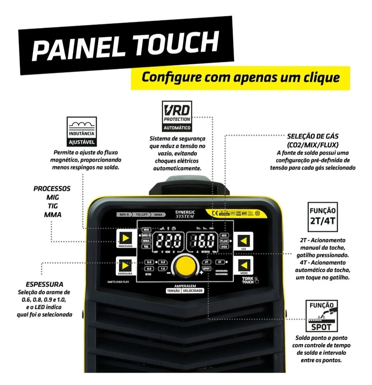SOLDA TORK 160A (3 EM 1) + MÁSCARA + 4 ESQUADROS  - Foto 5