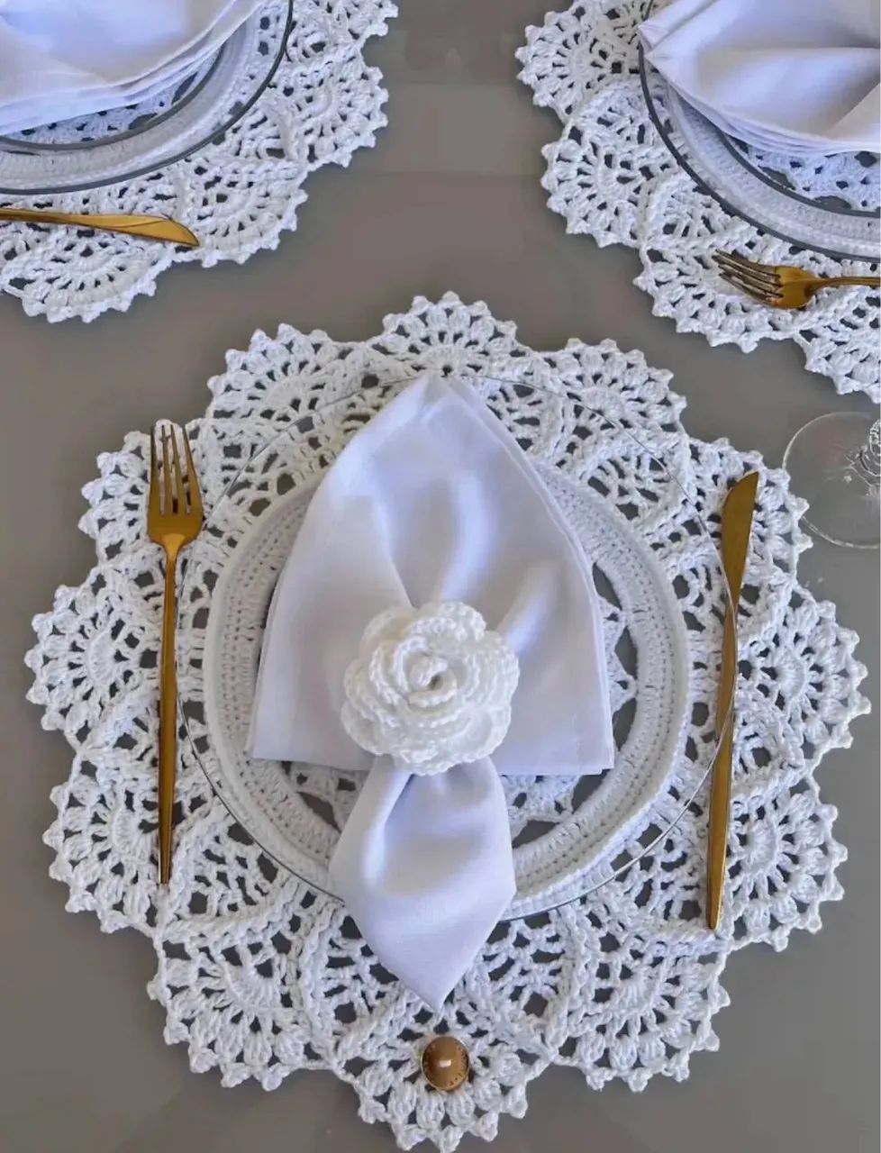 Jogo americano de crochê Mandala do amor