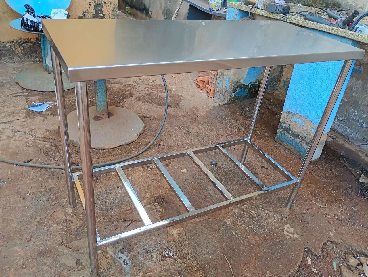 Mesa inox industrial reforçada (115x50cm) - Foto 2