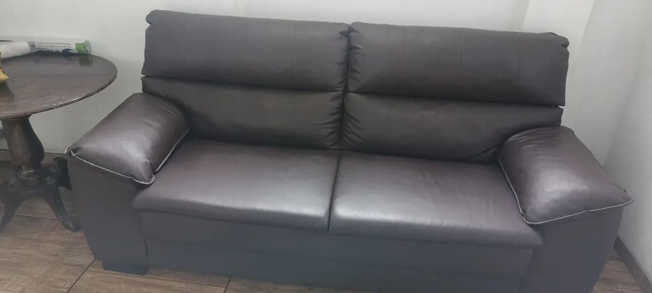 SOF Á CORINO MARROM 3 LUGARES - Foto 2