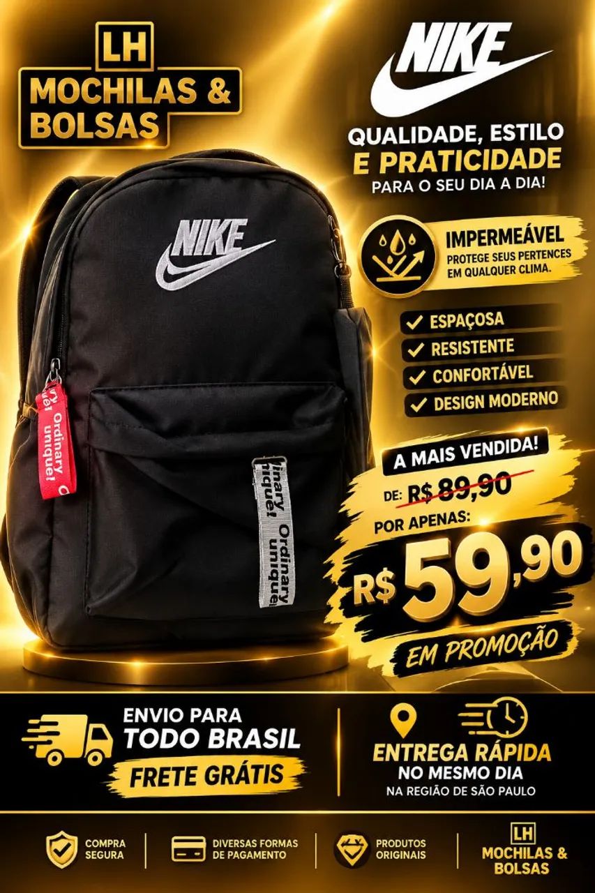 Mochila Nike Impermeável  - Foto 4