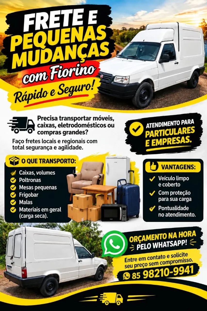 Fretes ,coletas,entregas e pequenas mudanças, com compromisso, confiança e agilidade. . 